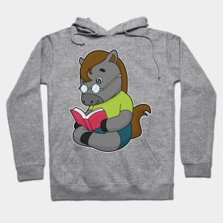 Horse Nerd Book Glasses Hoodie